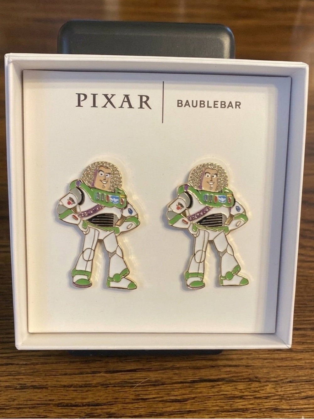 BaubleBar Disney Pixar Buzz Lightyear Stud Earrings Toy Story Rhinestone Gold